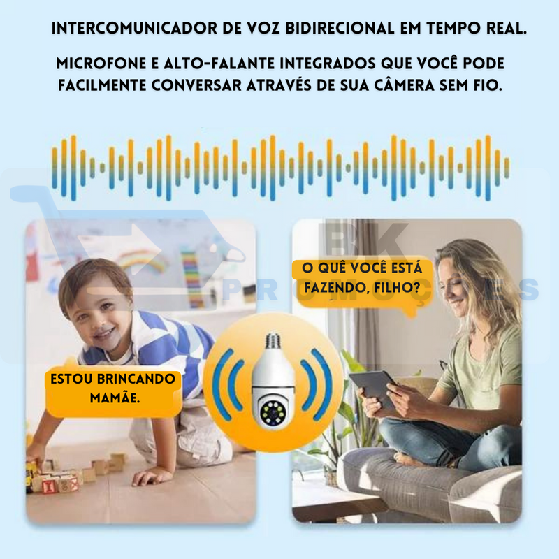 Câmera de Segurança Wi-Fi Inteligente 360º