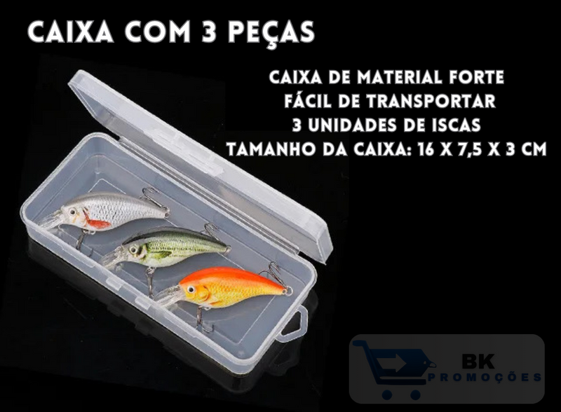 Kit 3 Iscas de Pesca