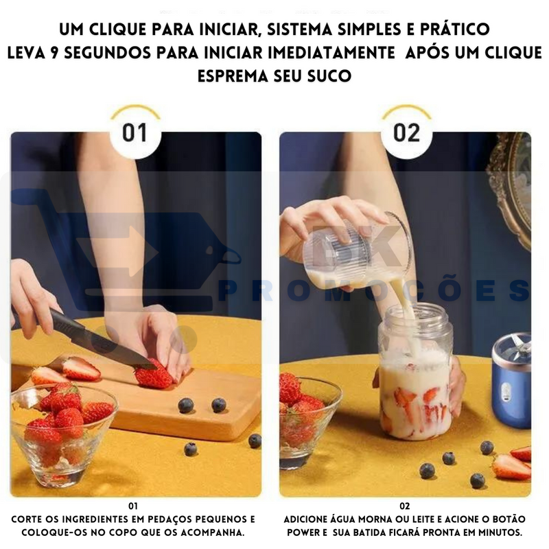 Mini Liquidificador Portátil com Copo extra