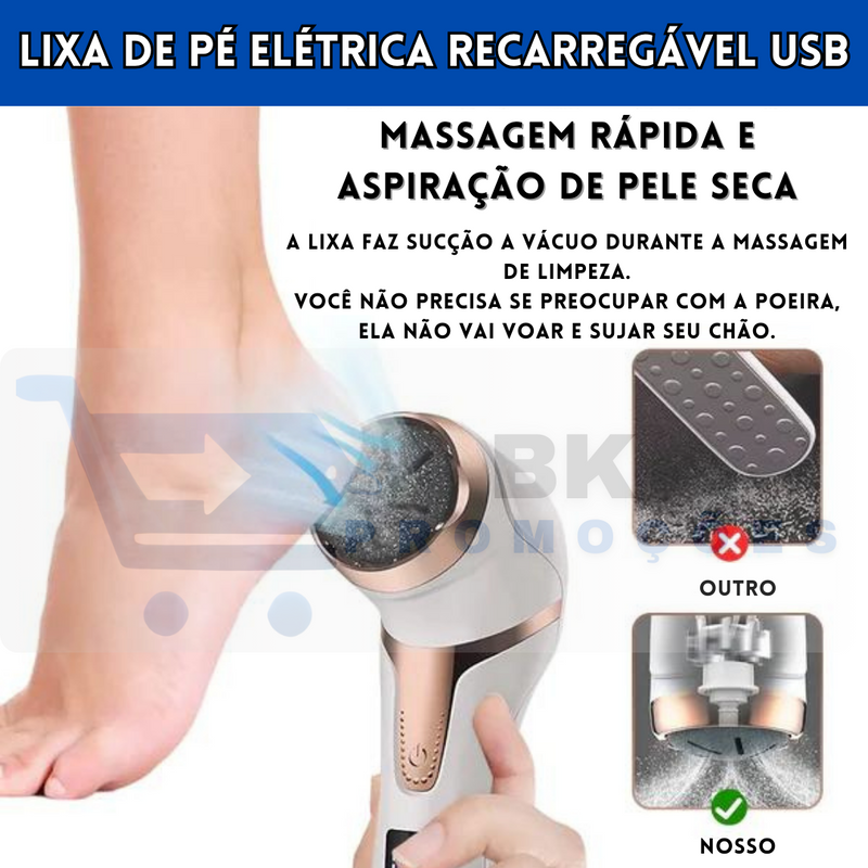 Lixa De Pé Elétrica Recarregável Usb