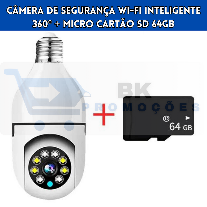 Câmera de Segurança Wi-Fi Inteligente 360º