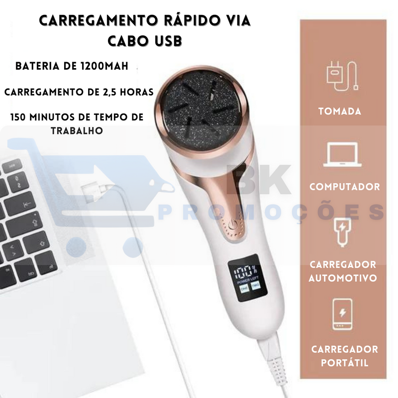 Lixa De Pé Elétrica Recarregável Usb