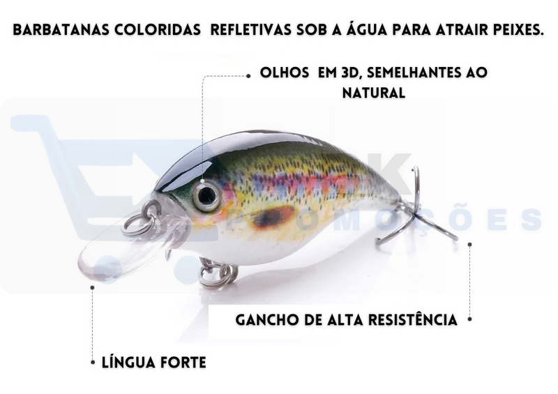 Kit 3 Iscas de Pesca